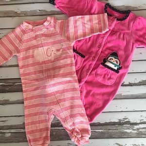 Bundle of 2 footless girl’s pjs. Size 3 months